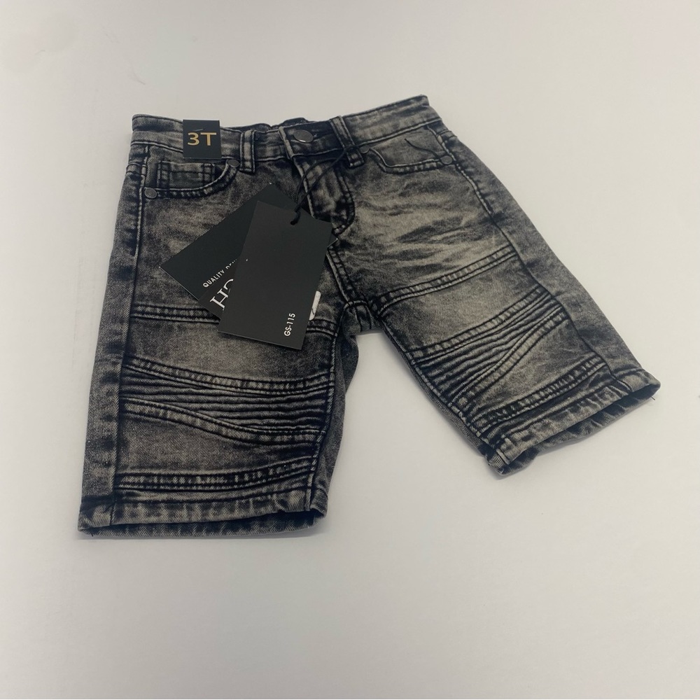 GS-115 Black boy's denim shorts size 3T Black 5 Pocket 3T New - Picture 1 of 15